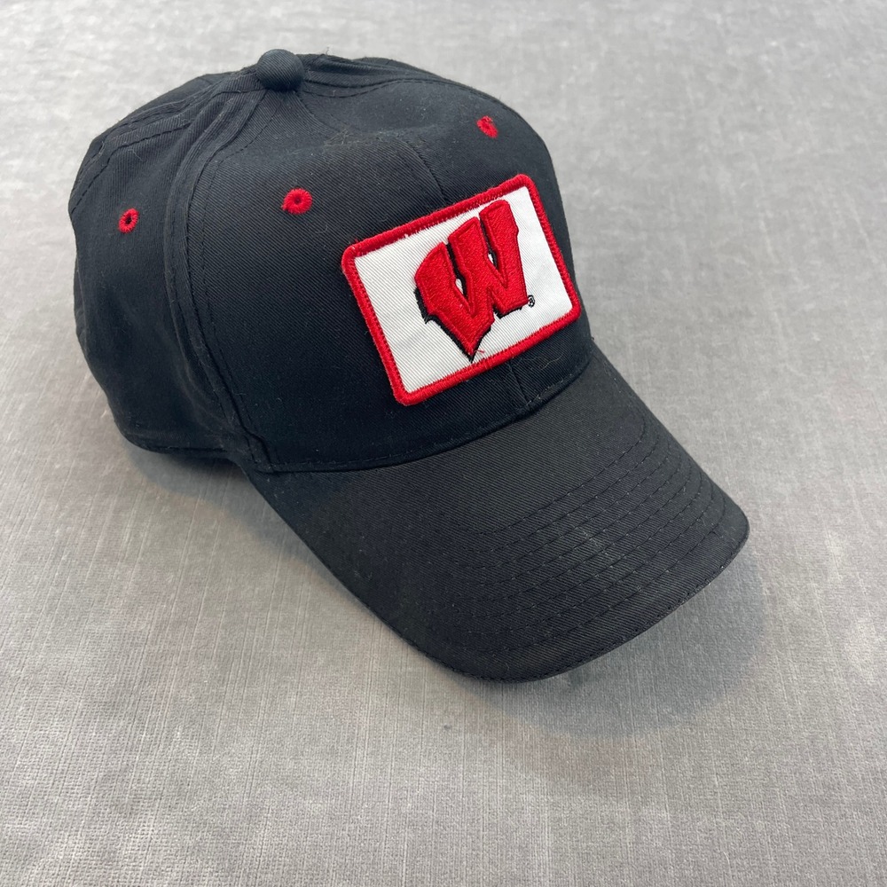 Wisconsin Badgers Outdoor Cap Motion W Black Baseball Hat OSFA‎ NCAA Mens Hat